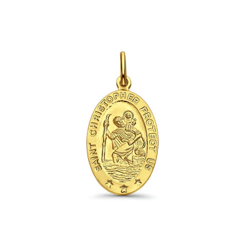 gold st christopher pendant